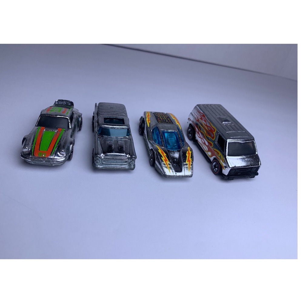Vintage 60s 70s Hot Wheels Redline Porsche 911 55 Chevy Nomad Super Van lot of 4